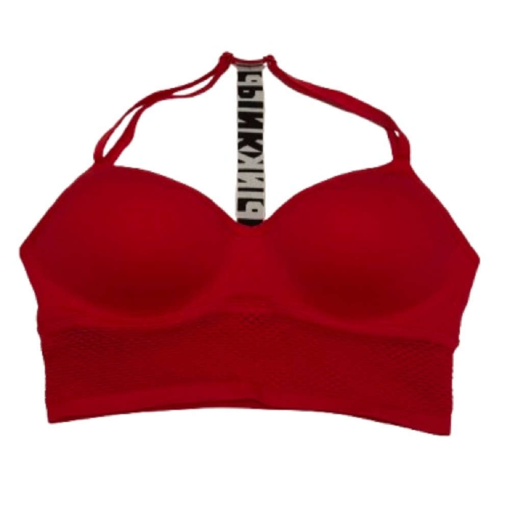 NWT Victoria’s Secret Sport Red Halter Sports Bra XS
